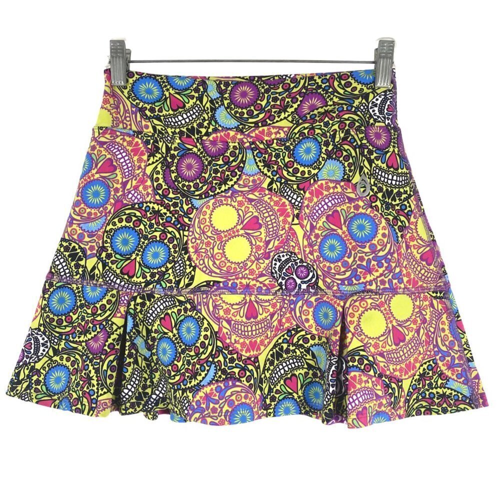 Donajo Tennis Skort Skirt Size 1 Skull Print Multicolored Athletic SS-1446‎